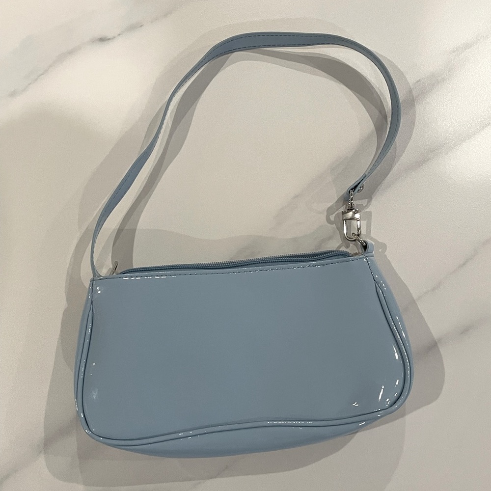 Blue shinny purse
